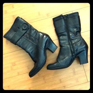 🎩 Steampunk-Style, Black leather, Born zip boots